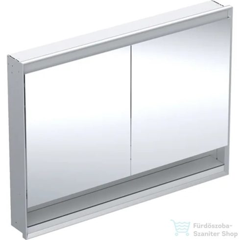 Geberit ONE 120x90 cm-es 2 ajtós,nyitott polcos falsík alatti tükrös szekrény ComfortLight világítással,eloxált alumínium 505.825.00.1