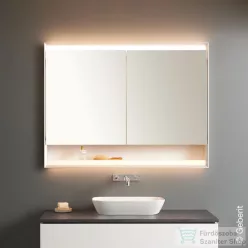   Geberit ONE 120x90 cm-es 2 ajtós,nyitott polcos falsík alatti tükrös szekrény ComfortLight világítással,fehér/porszórt alumínium 505.825.00.2