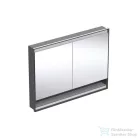 Geberit ONE 120x90 cm-es 2 ajtós,nyitott polcos falsík alatti tükrös szekrény ComfortLight világítással,matt fekete/porszórt alumínium 505.825.00.7