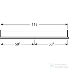 Geberit ONE 120x90 cm-es 2 ajtós,nyitott polcos falsík alatti tükrös szekrény ComfortLight világítással,matt fekete/porszórt alumínium 505.825.00.7