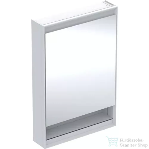 Geberit ONE 60x90 cm-es 1 ajtós tükrös szekrény ComfortLight világítással,balos,fehér/porszórt alumínium 505.830.00.2