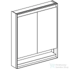Geberit ONE 75x90 cm-es kétajtós tükrös szekrény ComfortLight világítással,nyitott polccal,fehér/porszórt alumínium 505.832.00.2