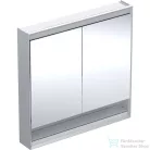 Geberit ONE 90x90 cm-es kétajtós tükrös szekrény ComfortLight világítással,nyitott polccal,eloxált alumínium 505.833.00.1