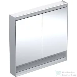   Geberit ONE 90x90 cm-es kétajtós tükrös szekrény ComfortLight világítással,nyitott polccal,eloxált alumínium 505.833.00.1