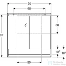 Geberit ONE 90x90 cm-es kétajtós tükrös szekrény ComfortLight világítással,nyitott polccal,eloxált alumínium 505.833.00.1