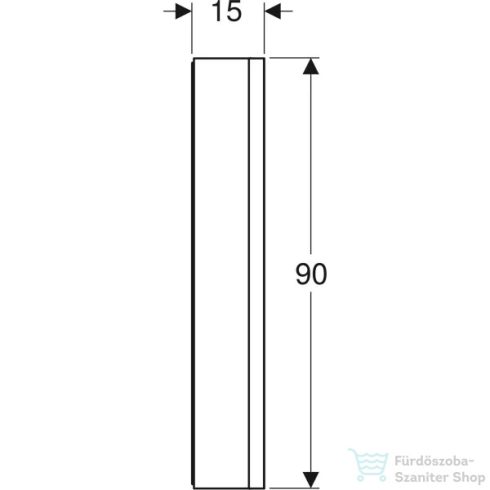 Geberit ONE 90x90 cm-es kétajtós tükrös szekrény ComfortLight világítással,nyitott polccal,eloxált alumínium 505.833.00.1