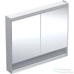   Geberit ONE 105x90 cm-es kétajtós tükrös szekrény ComfortLight világítással,nyitott polccal,eloxált alumínium 505.834.00.1