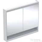 Geberit ONE 105x90 cm-es kétajtós tükrös szekrény ComfortLight világítással,nyitott polccal,fehér/porszórt alumínium 505.834.00.2