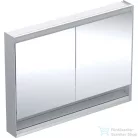 Geberit ONE 120x90 cm-es kétajtós tükrös szekrény ComfortLight világítással,nyitott polccal,eloxált alumínium 505.835.00.1