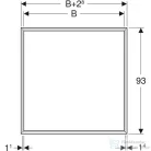Geberit 105x90 cm-es takarókeret ONE beépíthető tükrösszekrényhez,fehér/porszórt alumínium 505.844.00.1