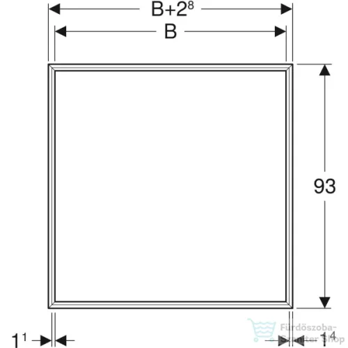 Geberit 105x90 cm-es takarókeret ONE beépíthető tükrösszekrényhez,fehér/porszórt alumínium 505.844.00.1