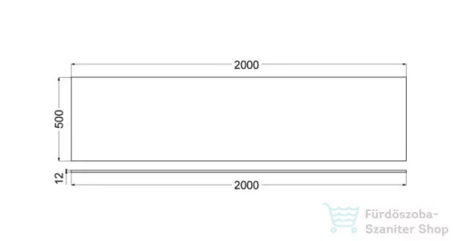 Kludi ICOS 200x50 cm-es mosdópult Icos szekrényhez, matt kékeszöld 50T200O3