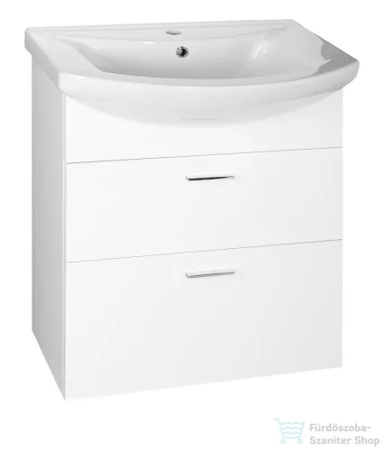 AQUALINE ZOJA mosdótartó szekrény, 2 fiókos, 61,5x74x32cm, fehér 51061A