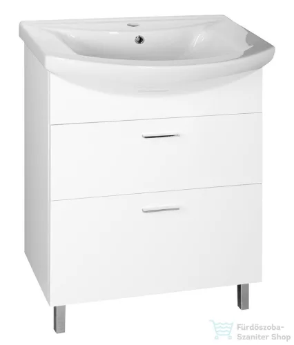 AQUALINE ZOJA mosdótartó szekrény, 2 fiókos, 61,5x74x32cm, fehér 51061A