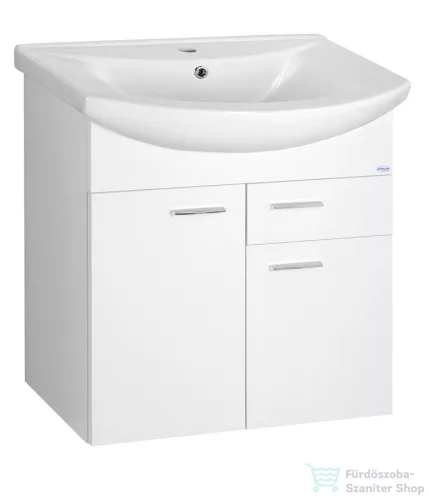 AQUALINE ZOJA mosdótartó szekrény, 2 ajtó, 1 fiók 61,5x74x32,5cm, fehér (51065A)