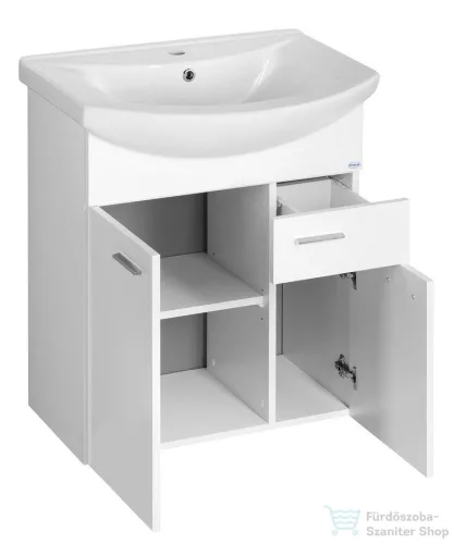 AQUALINE ZOJA mosdótartó szekrény, 2 ajtó, 1 fiók 61,5x74x32,5cm, fehér (51065A)