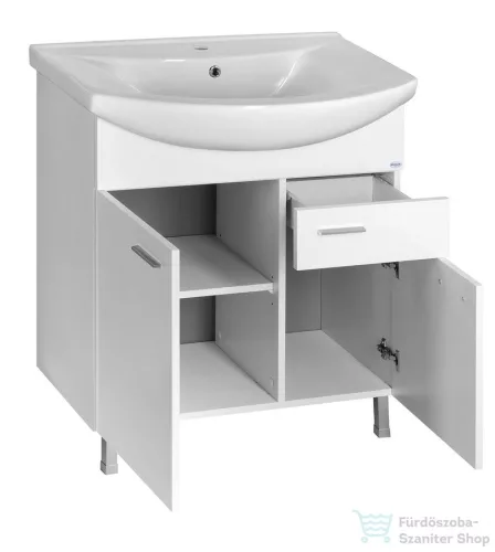AQUALINE ZOJA mosdótartó szekrény, 2 ajtó, 1 fiók 71,5x74x34cm, fehér 51075A
