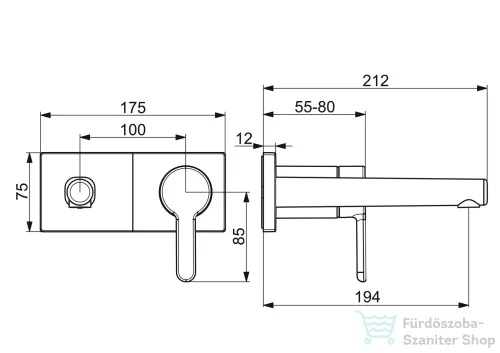 Hansa Hansadesigno Style falsík alatti mosdó csaptelep belső egység nélkül,króm 51092183