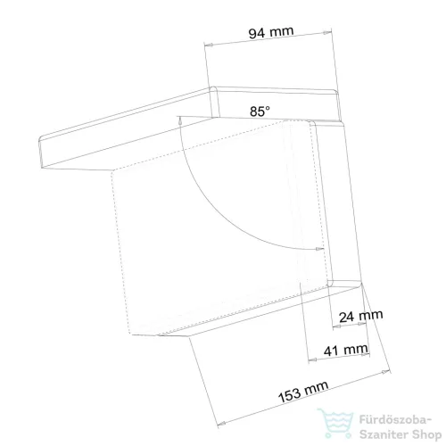 Sapho Kádperemre szerelhető kádtöltő, billenthető, állítható, szélesség 153mm, kaszkád, króm 5109