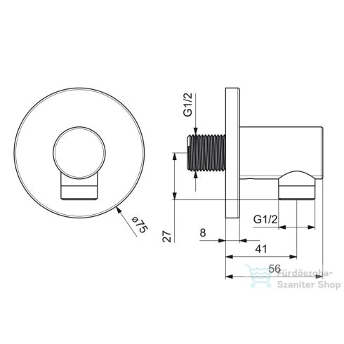 Hansa gégecső csatlakozó,króm 51180173