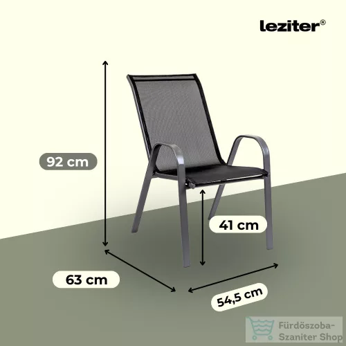 Leziter Largo Balcony kerti bútor garnitúra szett fekete 51186_41075_2