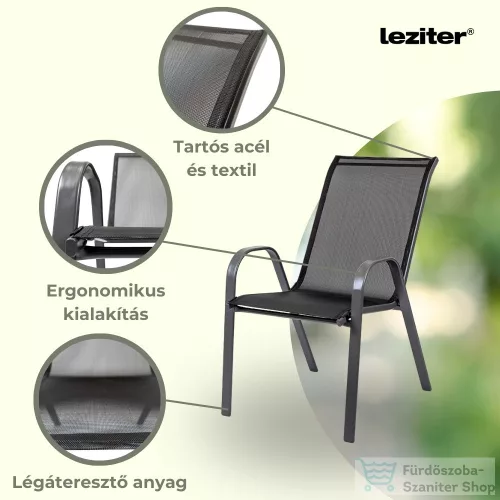 Leziter Largo Balcony kerti bútor garnitúra szett fekete 51186_41075_2