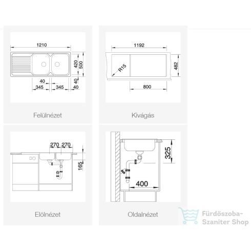BLANCO TIPO 8 S rozsdamentes acél, natúr mosogató medence 511925