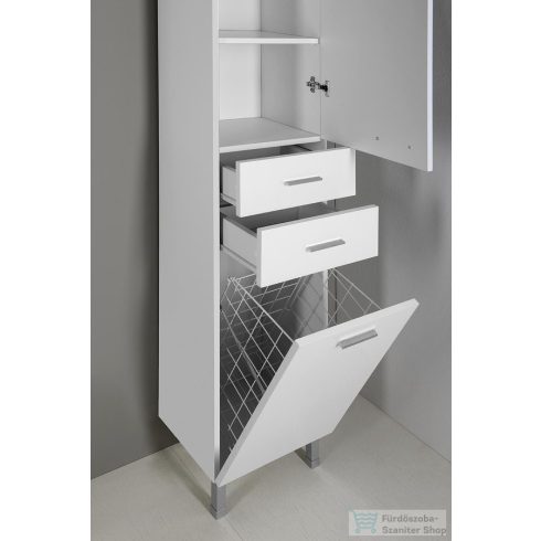 AQUALINE ZOJA állószekrény fiókkal, szennyeskosárral, 35x184x29cm, fehér 51230
