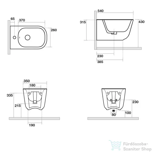 Sapho KERASAN TRIBECA fali bidé, 35x31,5x54cm (512501)