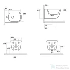 Sapho KERASAN TRIBECA fali bidé, 35x31,5x54cm, matt fekete (512531)
