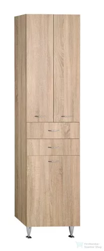 AQUALINE ZOJA állószekrény fiókkal, szennyeskosárral, 50x184x29cm, platina tölgy 51295