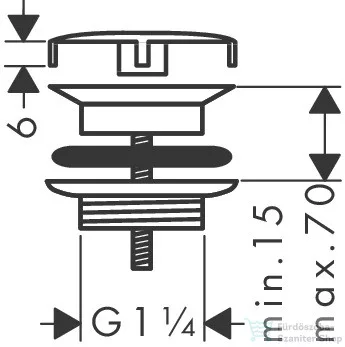 Hansgrohe AXOR nem zárható leeresztő túlfolyó nélküli mosdóhoz,szálcsiszolt nikkel 51301820