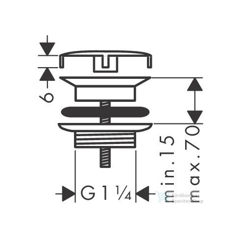 Hansgrohe AXOR nem zárható leeresztő túlfolyó nélküli mosdóhoz,szálcsiszolt sárgaréz hatású 51301950