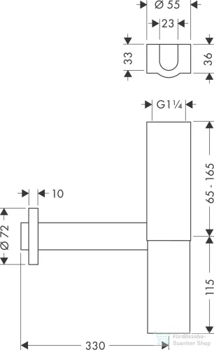 Hansgrohe AXOR FLOWSTAR  design szifon, rozsdamentes acél hatású 51303800