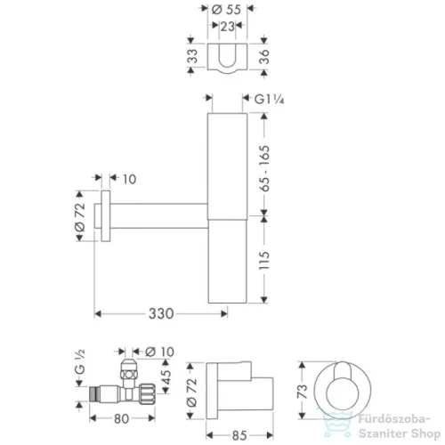 Hansgrohe AXOR FLOWSTAR  design szifon szett, szálcsiszolt nikkel 51304820