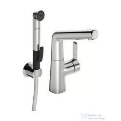   Hansa Hansadesigno Style mosdó csaptelep bidé zuhannyal,elforgatható kifolyóval,leeresztő nélkül,króm 51342201