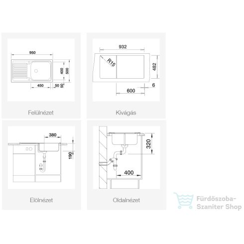 BLANCO TIPO XL 6 S rozsdamentes acél, natúr mosogató medence 514243