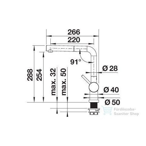 BLANCO LINUS-S-F mosogató csaptelep, ablak elé szerelhető megoldás, alacsony nyomású verzió, króm 514276