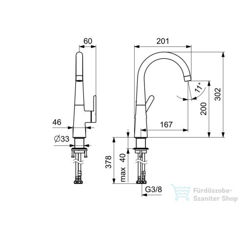 Hansa Hansadesigno Style mosdó csaptelep leeresztő nélkül,króm 51492293
