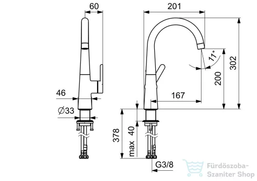 Hansa Hansadesigno Style mosdó csaptelep leeresztő nélkül,króm 51492293