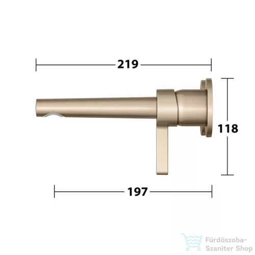 Keuco EDITION 400 falsík alatti mosdó csaptelep 19,7 cm-es kifolyóval, alaptest nélkül, szálcsiszolt bronz 51516030200