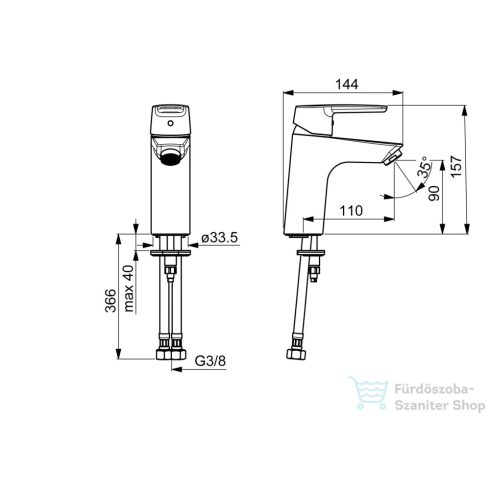 Hansa Hansapolo XL mosdó csaptelep leeresztő nélkül,króm 51522293