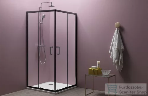 Kolpa San ECO QUAT TKK 80x80 cm-es, tolóajtós zuhanykabin, fekete 515230