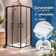 Kolpa San Eco Quat TKK 90×90, fekete, zuhanykabin + Trin előlapos zuhanytálca + szifon csomag