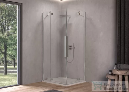 Kolpa San Polaris Q 80 SBR/1 szögletes nyílóajtós zuhanykabin, króm  515310