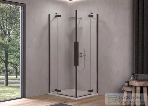 Kolpa San Polaris Q 80 B/1 szögletes nyílóajtós zuhanykabin, fekete  515340