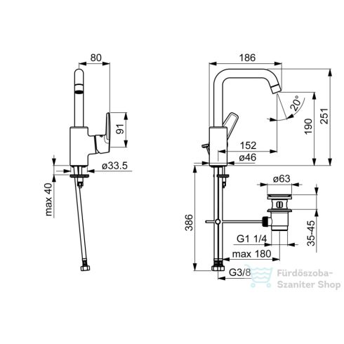 Hansa Hansapolo mosdó csaptelep automata leeresztővel,króm 51552293