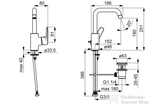 Hansa Hansapolo mosdó csaptelep automata leeresztővel,króm 51552293