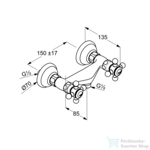 Kludi 1926 zuhanycsap NA 15, króm 516100520