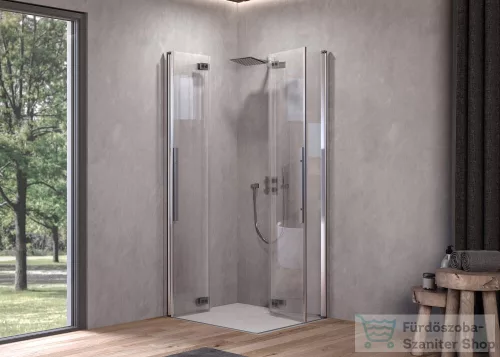 Kolpa San Polaris Fold Q 90 SBR/1 szögletes harmonika rendszerű zuhanykabin, króm  516100